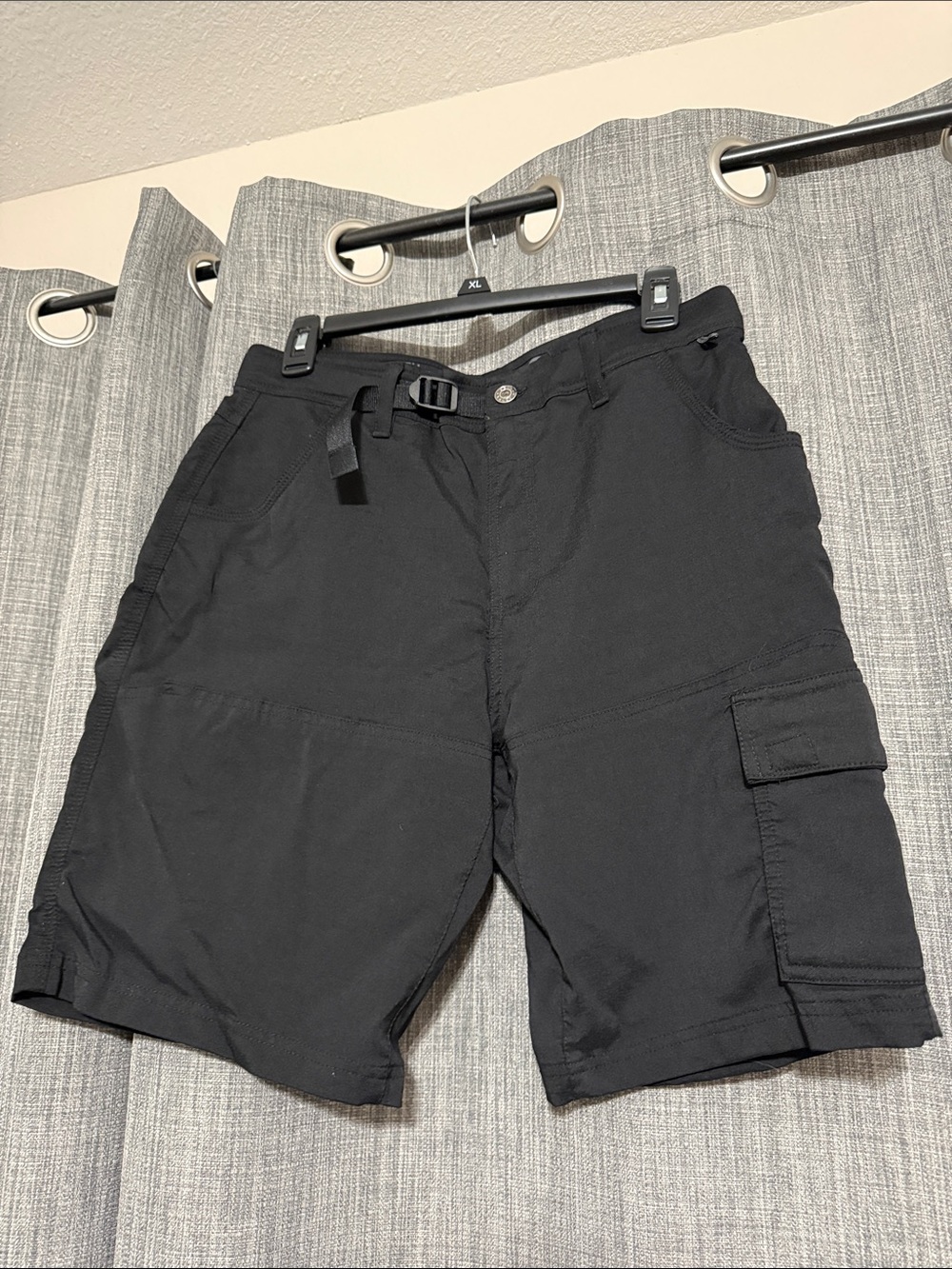 Men's Black Cargo Shorts with Utility Belt